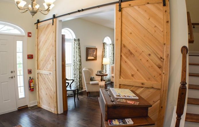 Library barn doors at St Francis Cottage