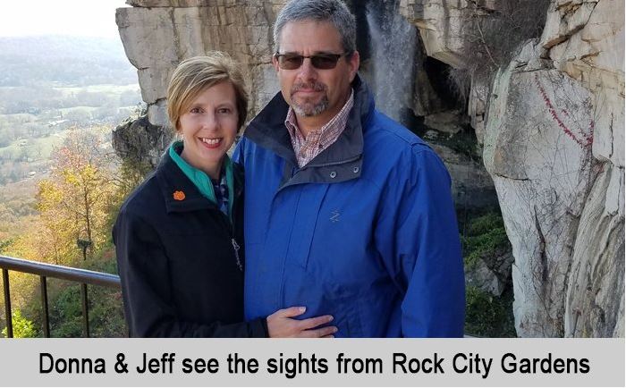 Donna and Jeff see the sights from Rock city Gardens