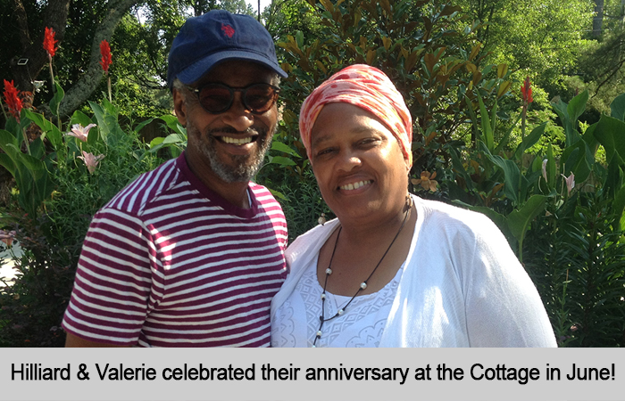 Hilliard and Valerie celebrated their anniversary at the Cottage in June