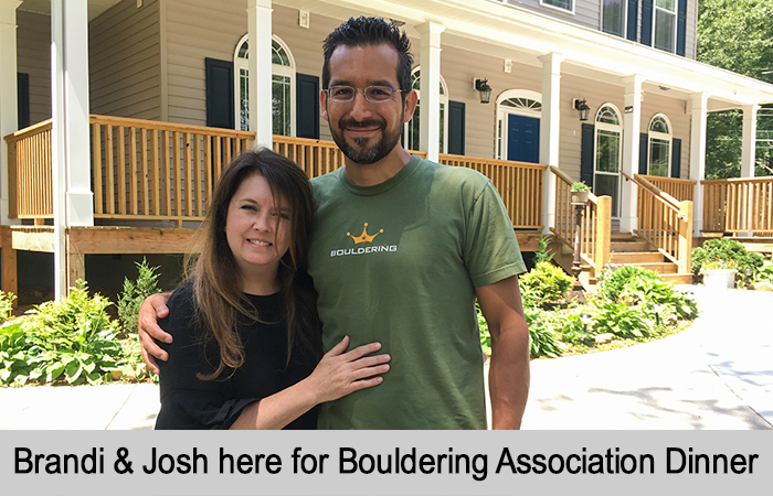 Brandi and Josh here for Bouldering Association Dinner