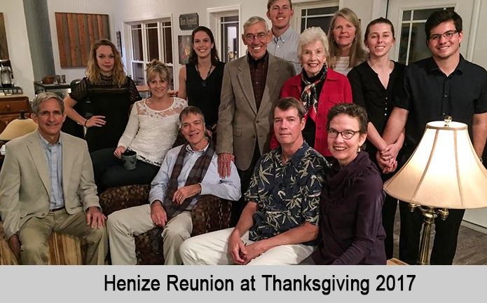 Henize family reunion at Thanksgiving 2017.