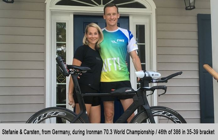 Stephanie and Carsten, from Germany, during Ironman 70.3 World Championship.