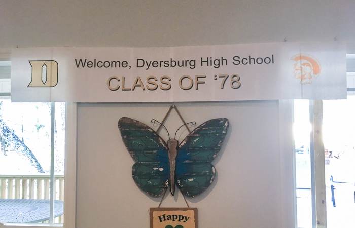Dyersburg Class of 78 banner at St Francis Cottage 