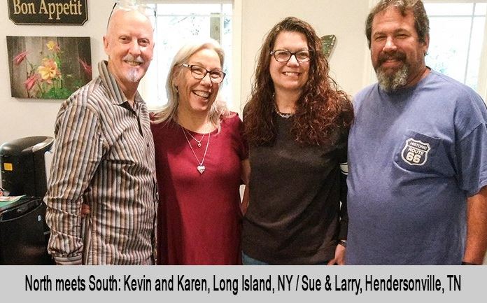 North meets South: Kevin and Karen, Long Island, New York with Sue and Larry from Hendersonville, Tennessee