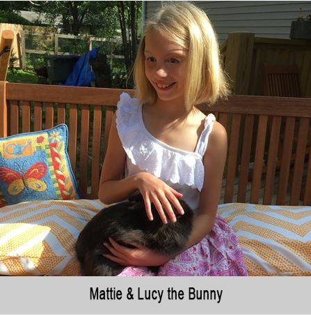 Mattie and Lucy the bunny.
