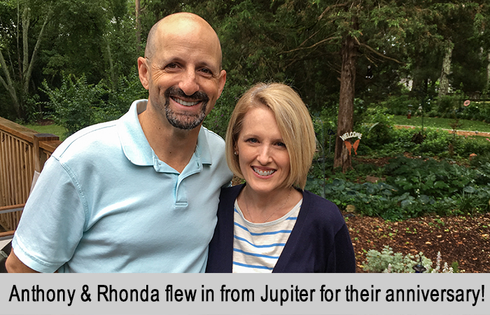 Anthony and Rhonda flew in from Jupiter for their anniversary.