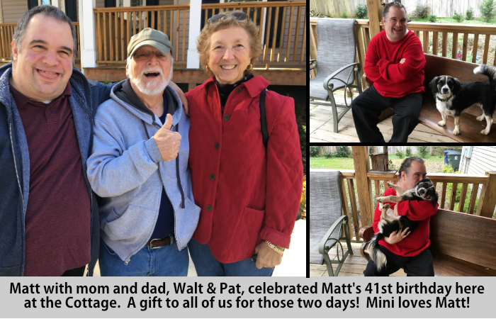 Matt Walt and Pat visit St Francis Cottage