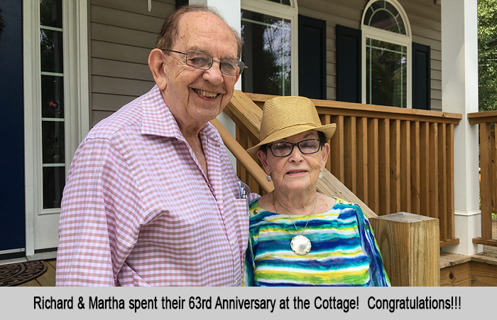 Richard and Martha 63rd Anniversary celebrated at St Francis Cottage