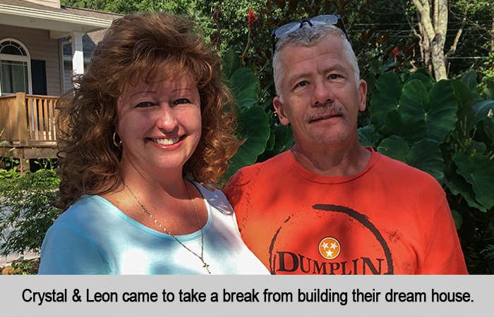 Crystal and Leon came to take a break from building their dream house.