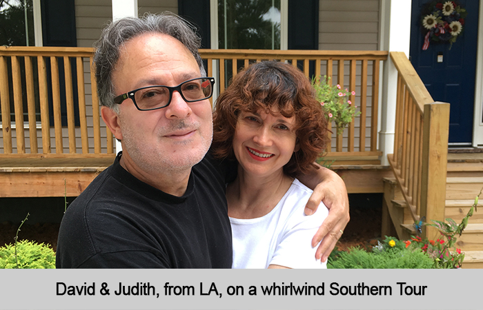 David and Judith, from LA, on a whirlwind tour of the South.
