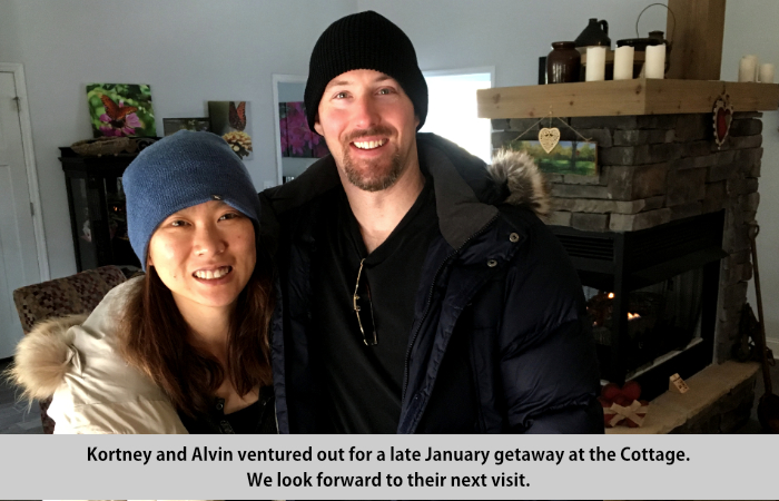 Kortney and Alvin ventured out for a late January getaway at the Cottage. 