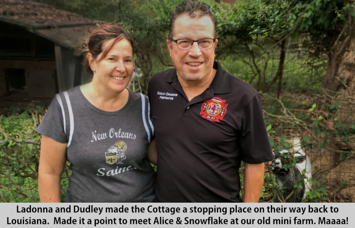 Ladonna and Dudley visit St Francis Cottage