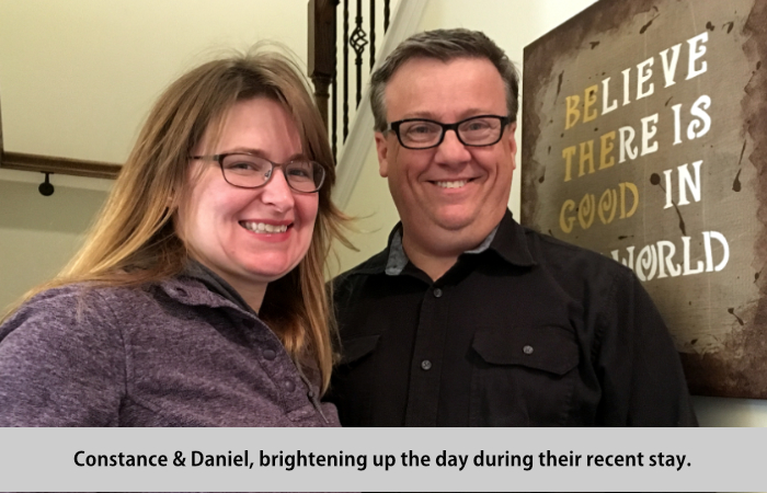Constance and Daniel brightening up the day during their recent visit.